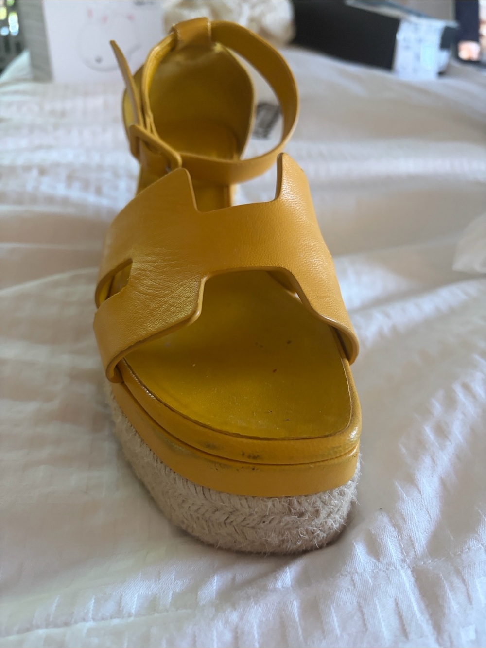 Hermes Women’s Yellow Platform Espadrille Sandal - Picture 8 of 8